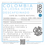 COLOMBIA LA LEONA HONEY DESCAFEINADO ETIQUETA
