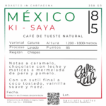Etiqueta café de especialidad México Ki-saya