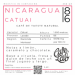 Etiqueta café de especialidad Nicaragua catuai