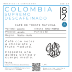 COLOMBIA SUPREMO DESCAFEINADO ETIQUETA