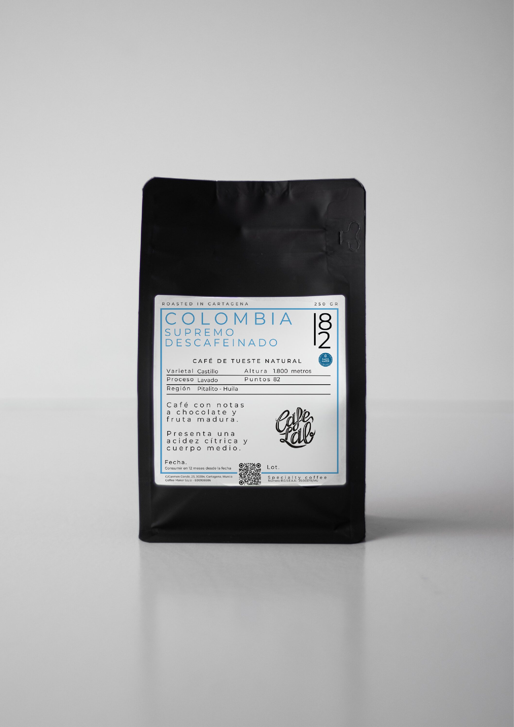 Café de especialidad Colombia Supremo Descafeinado